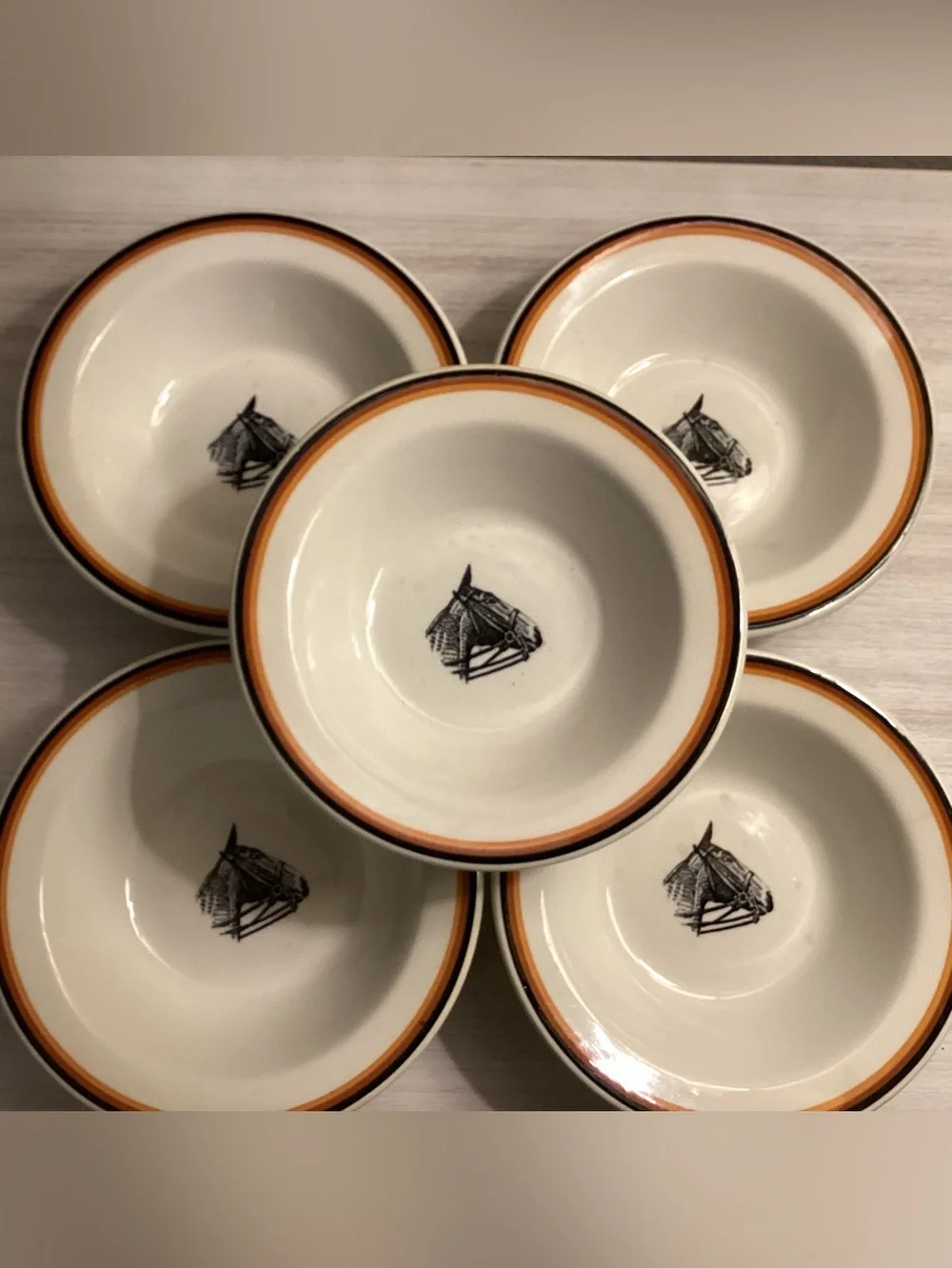VTG Walker China Restaurant Wear “ Horse Head” 5 Bowl Set